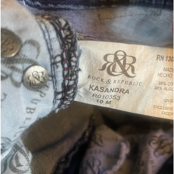 Rock & Republic Sz:10m Kassandra Flap Pockets Blue Jeans - Picture 6 of 6